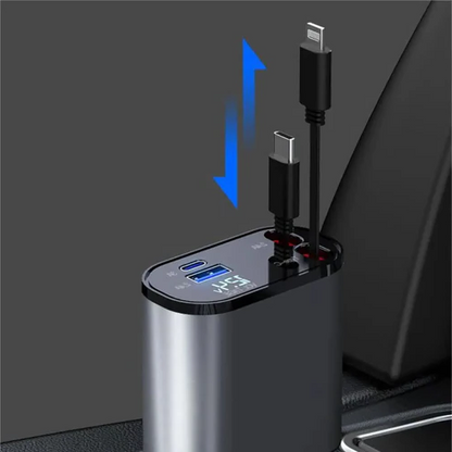 Compact 4 Port USB Car Charger Adapter
