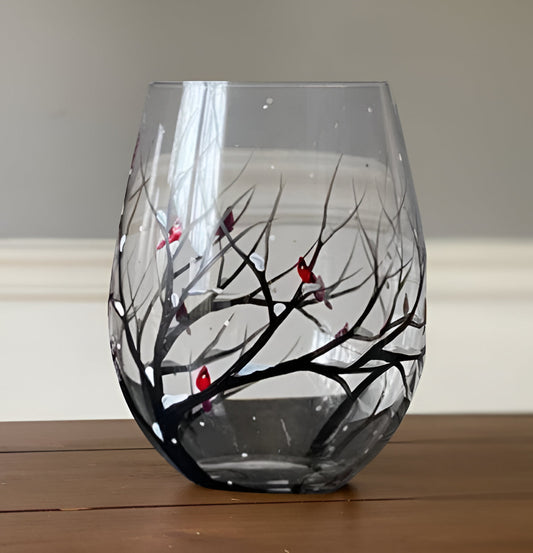 Colorful Tree Hand Painted Wine Glasses - Pexav