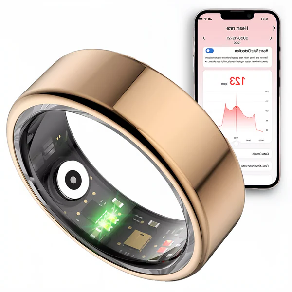 Sleek Metal Fitness Tracker Ring