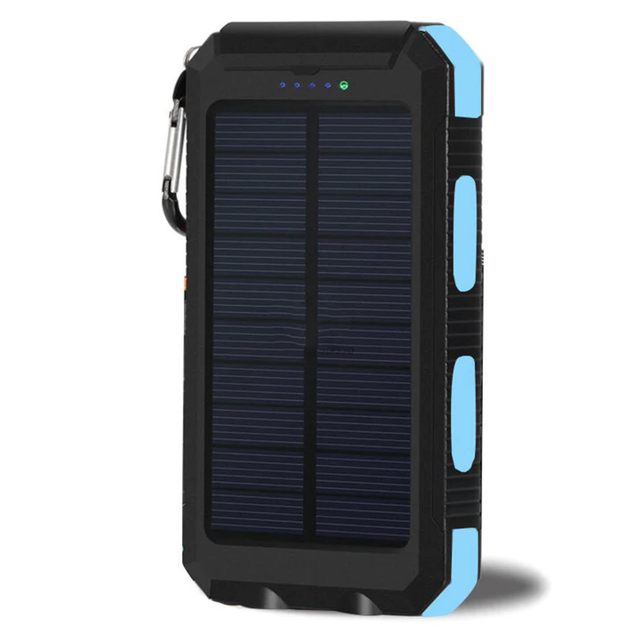Slim Waterproof Portable Solar Charger with LED Lights