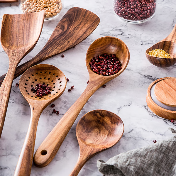 Eco Friendly Wooden Kitchen Utensils Set