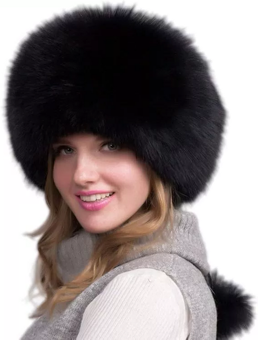 Luxurious Real Fur Winter Hat for Women with Earmuffs - Pexav