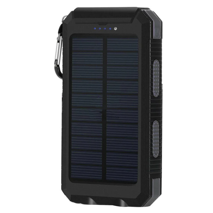 Slim Waterproof Portable Solar Charger with LED Lights - Pexav
