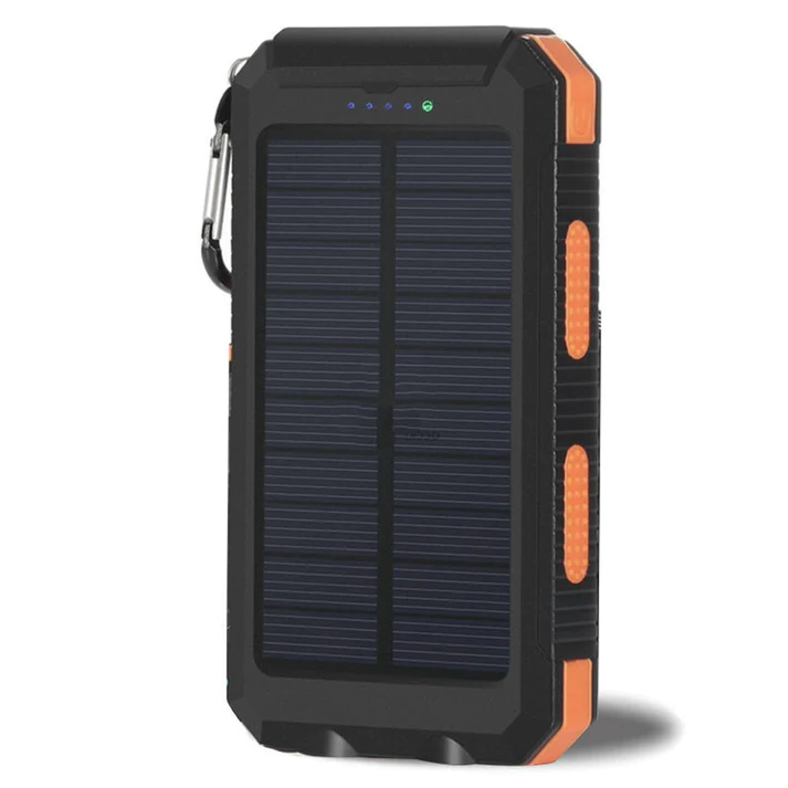 Slim Waterproof Portable Solar Charger with LED Lights