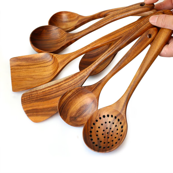 Eco Friendly Wooden Kitchen Utensils Set