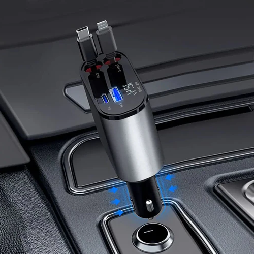 Compact 4 Port USB Car Charger Adapter