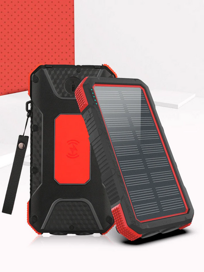 Slim Waterproof Portable Solar Charger with LED Lights