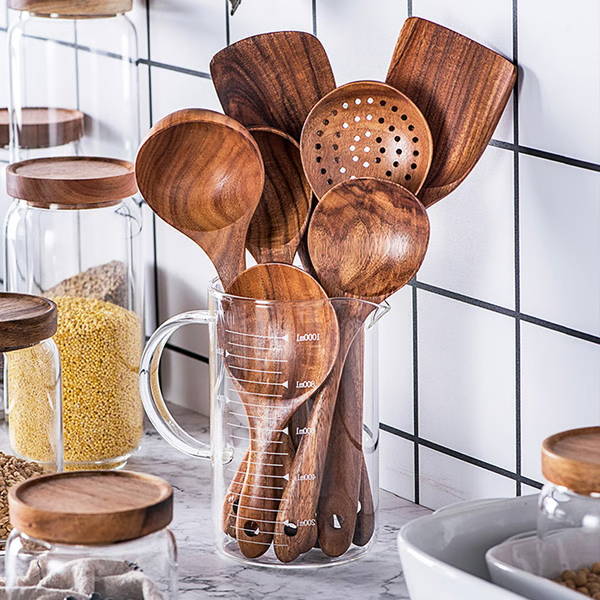 Eco Friendly Wooden Kitchen Utensils Set