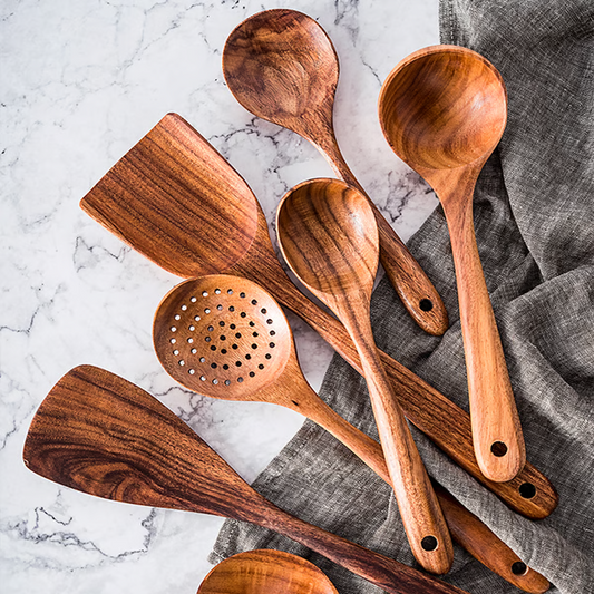Eco Friendly Wooden Kitchen Utensils Set - Pexav