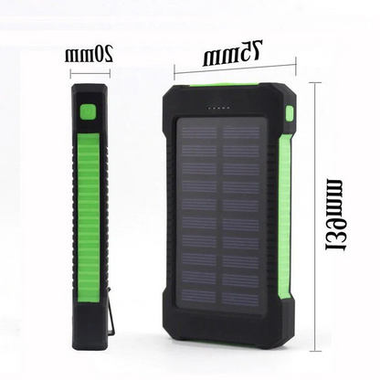 Slim Waterproof Portable Solar Charger with LED Lights