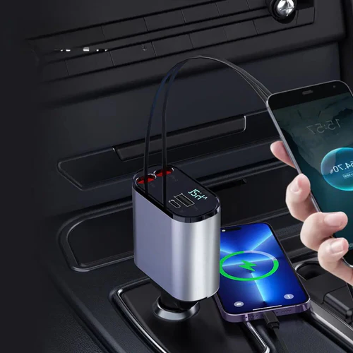 Compact 4 Port USB Car Charger Adapter