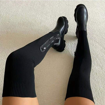 Tall Knee High Heel Boots - Luna - Pexav