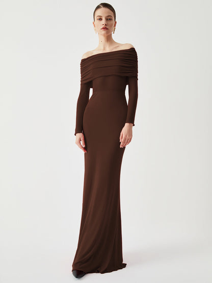 Chic Cold Shoulder See Through Maxi Dress