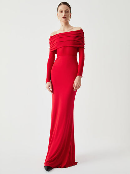 Chic Cold Shoulder See Through Maxi Dress