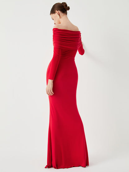 Chic Cold Shoulder See Through Maxi Dress