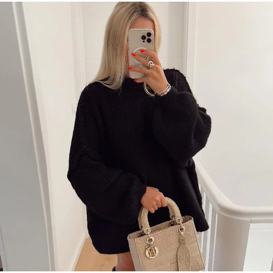 Large Cozy Womens Knit Sweater - Pexav