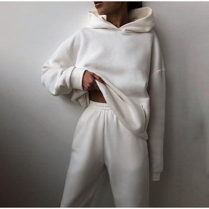 Relaxed Fit High Waisted Hoodie and Jogger Set for Women