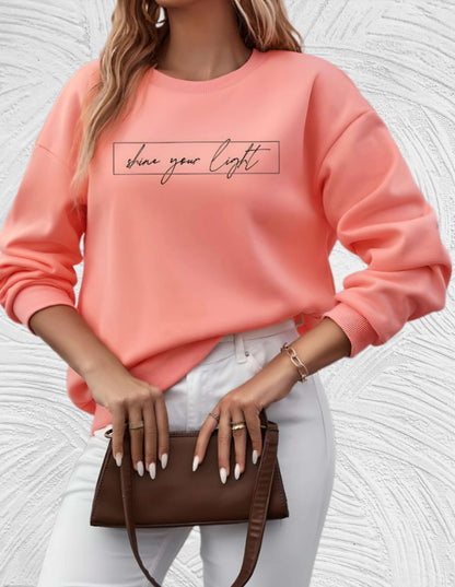 Oversized Women's Sweater with Round Neck - Luna-Coral Pink-S-Nora Luxe