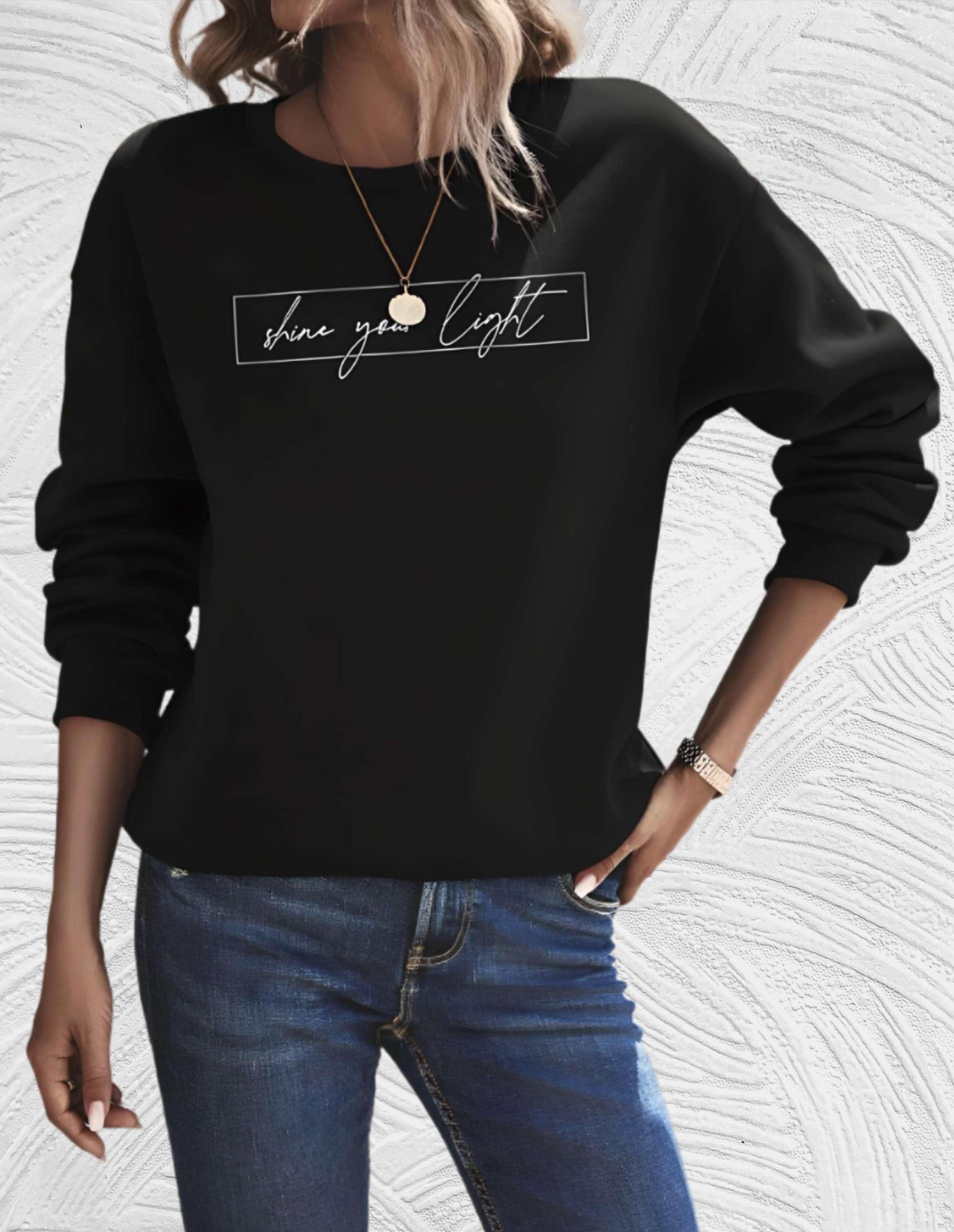 Oversized Women's Sweater with Round Neck - Luna-White-S-Nora Luxe