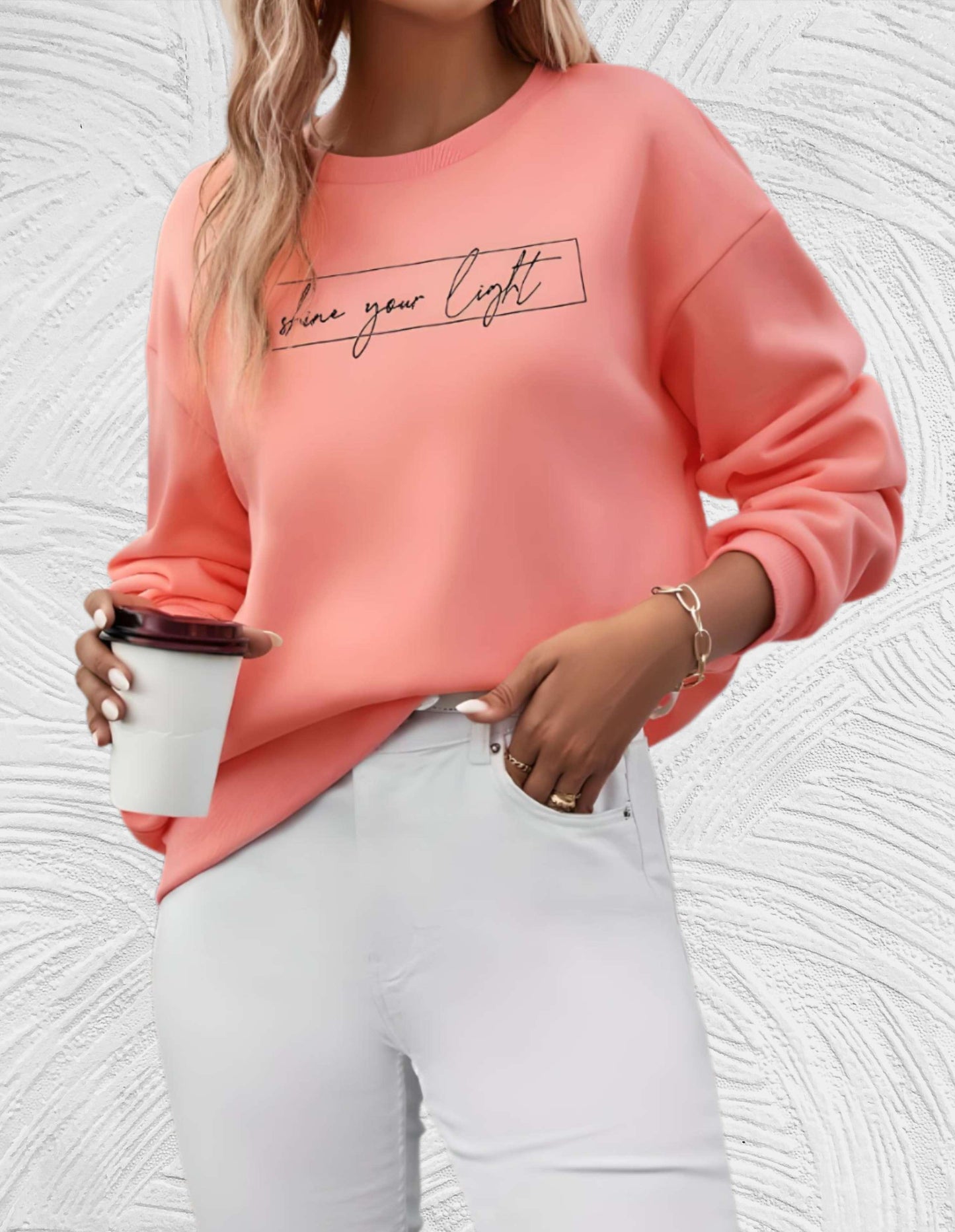 Oversized Women's Sweater with Round Neck - Luna-White-S-Nora Luxe
