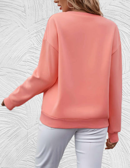 Oversized Women's Sweater with Round Neck - Luna-White-S-Nora Luxe