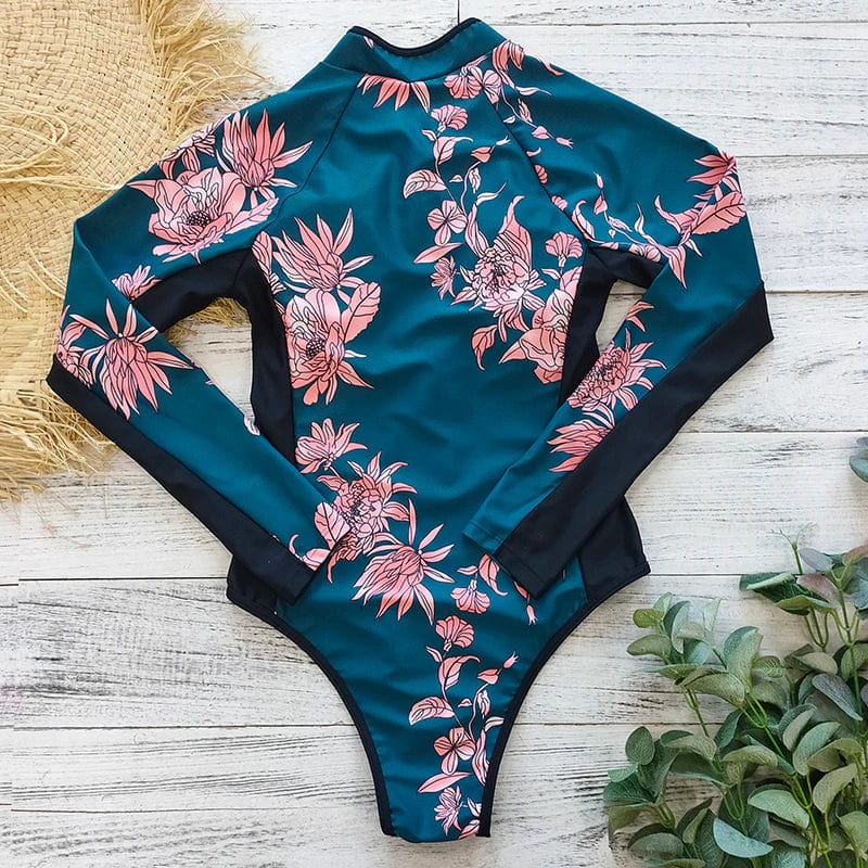 Women's Full Coverage Zip Front Swimsuit