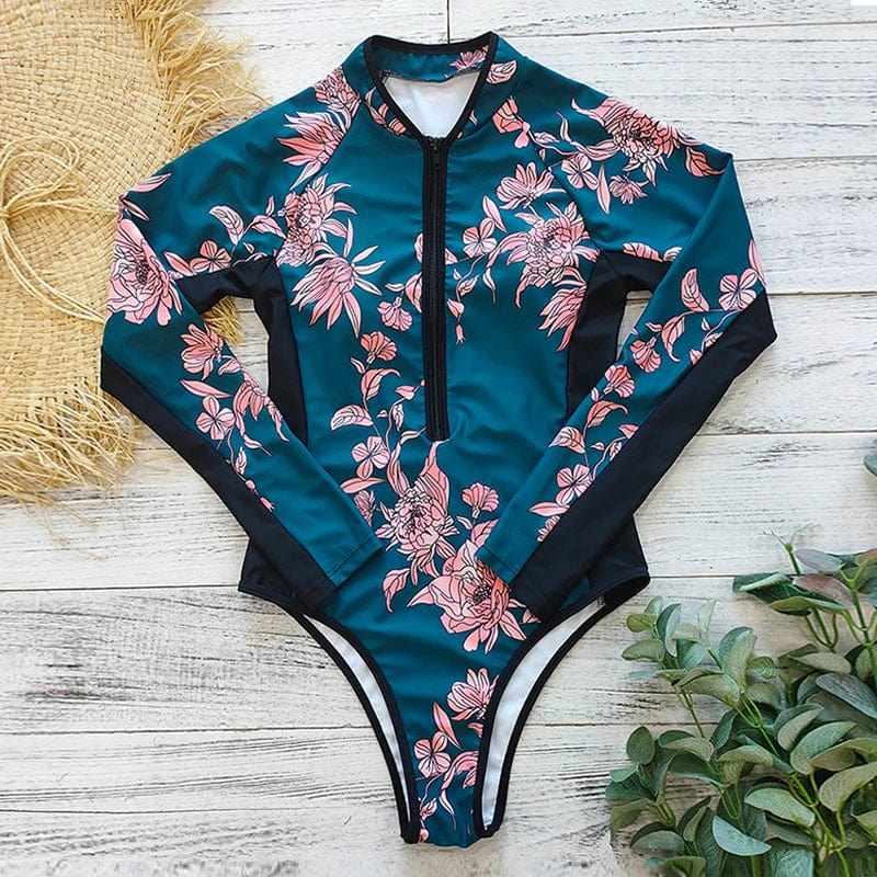 Women's Full Coverage Zip Front Swimsuit
