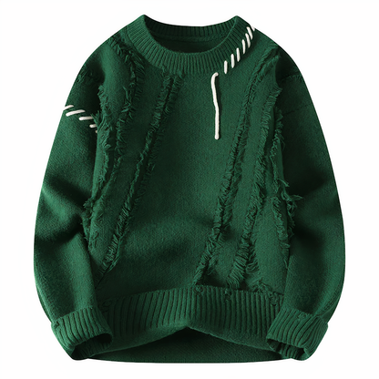 Patchwork Men's Sweater - Jasper-Green-XS-Nora Luxe