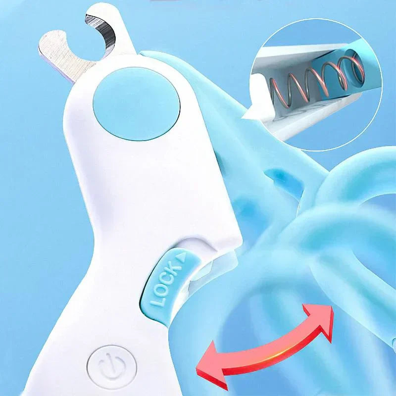 Pet Nail Clipper with LED Lighting - GlowTrim-Blue-Nora Luxe