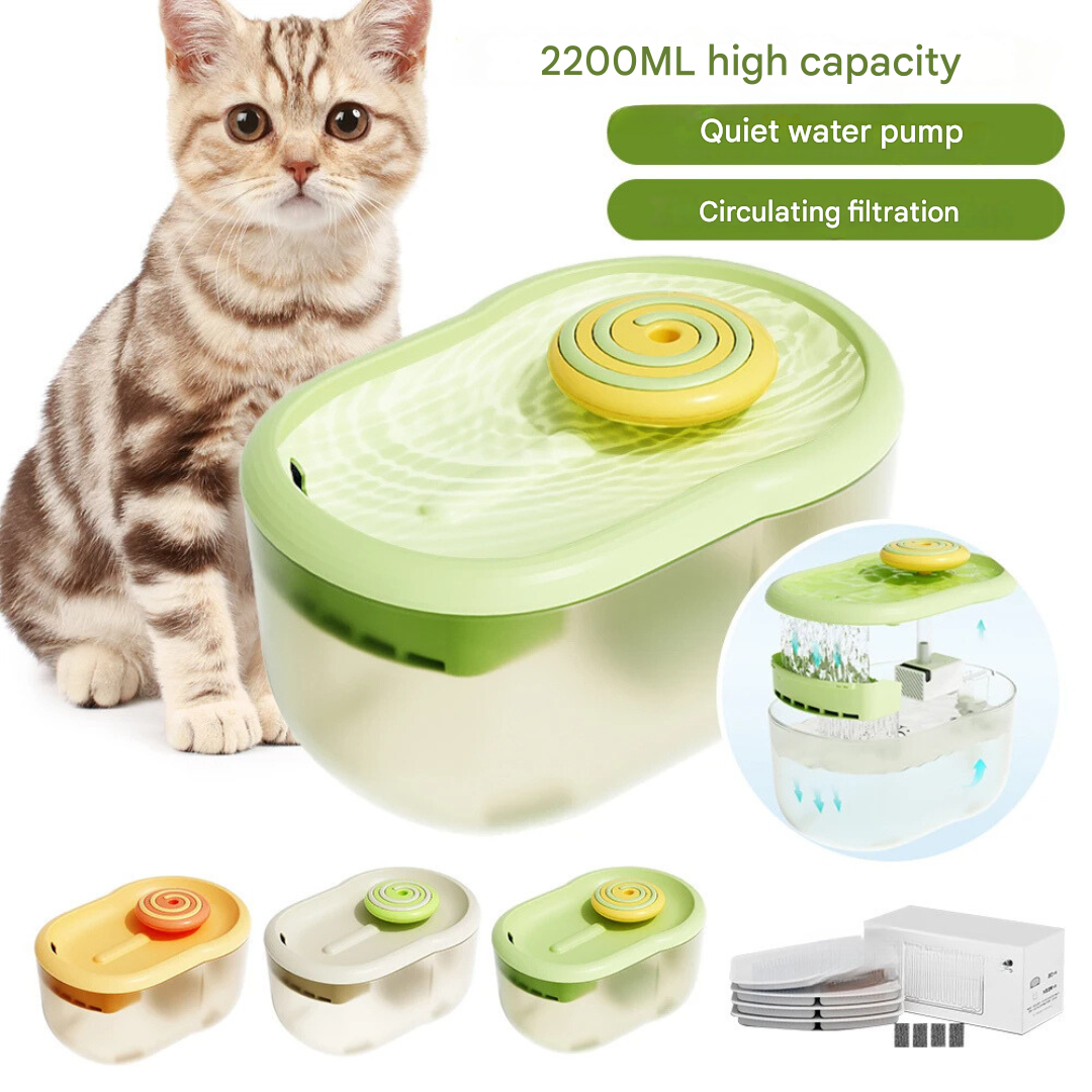 Pet Water Drinking Bowl with Pump - FunFlow-Green-Nora Luxe
