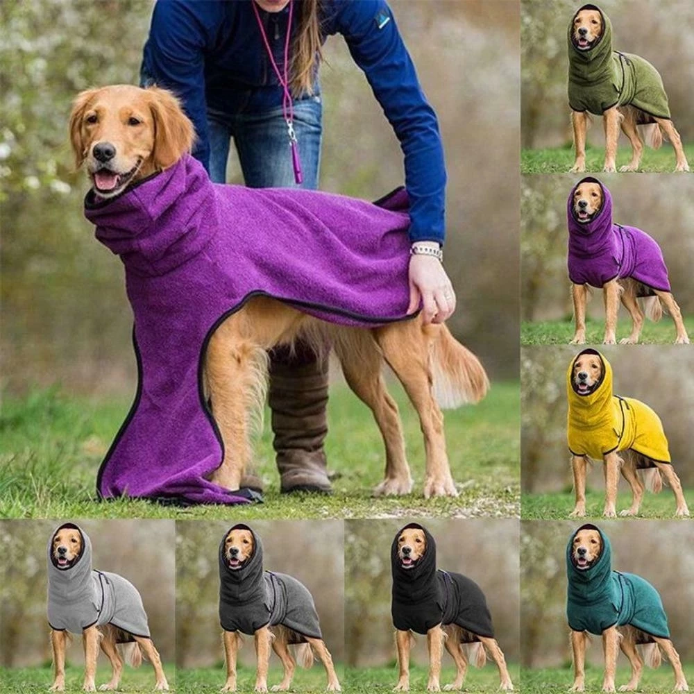 Quick Dry Pet Drying Coat with Adjustable Strap