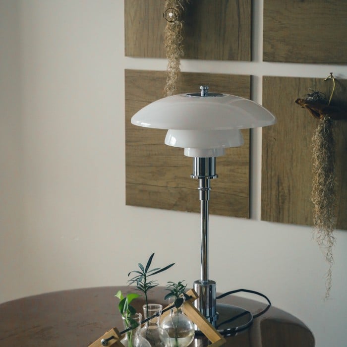 Stainless Steel Multilayer Glass Table Lamp Modern Design