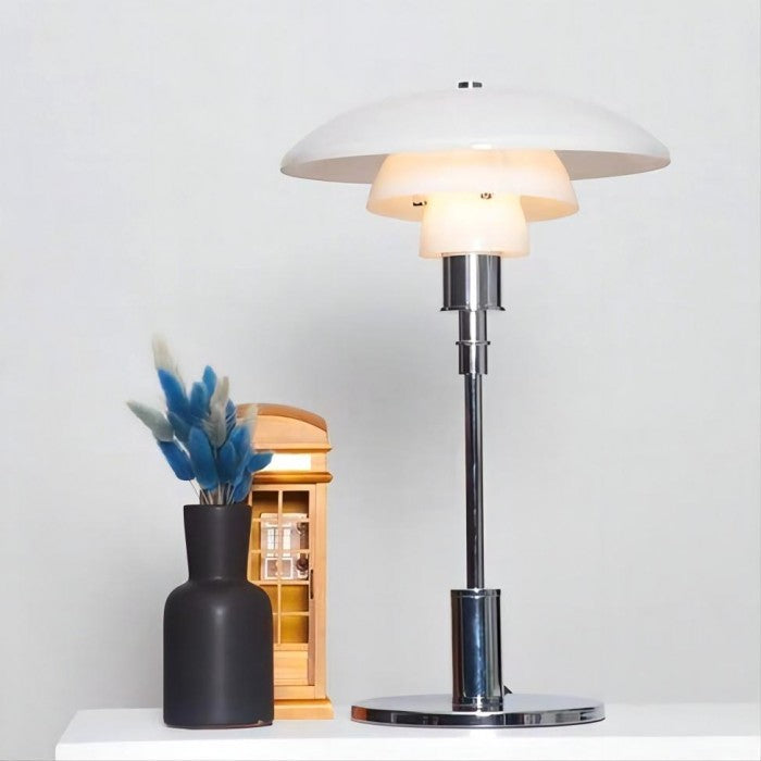 Stainless Steel Multilayer Glass Table Lamp Modern Design