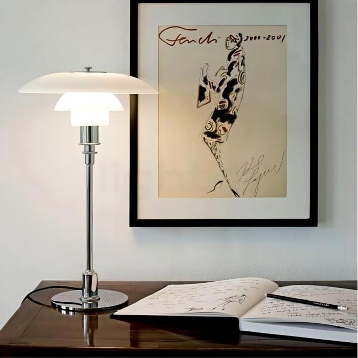 Stainless Steel Multilayer Glass Table Lamp Modern Design
