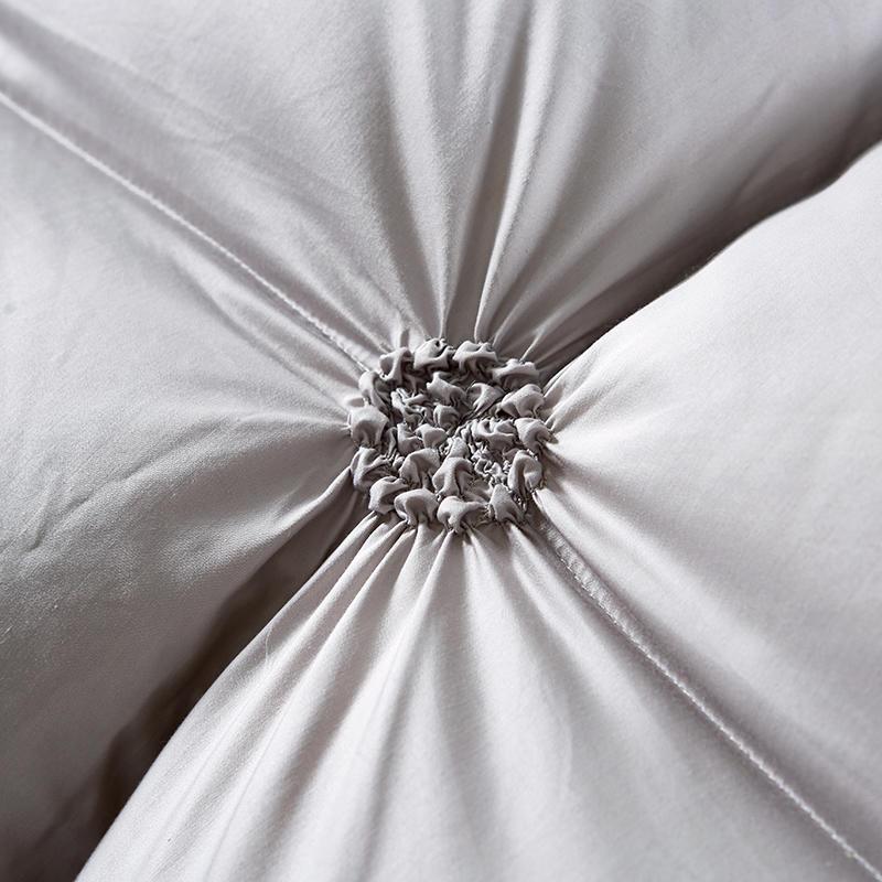 Piped Duvet made of 100% Goose Down - PlumeLux-Gray-90.55 in 6.61 lbs-Nora Luxe
