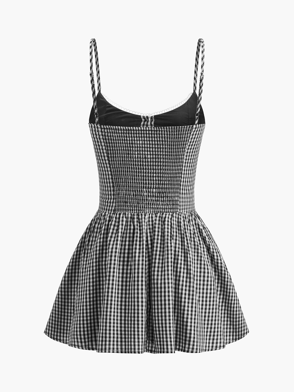 Classic Checkered Front Tie Dress