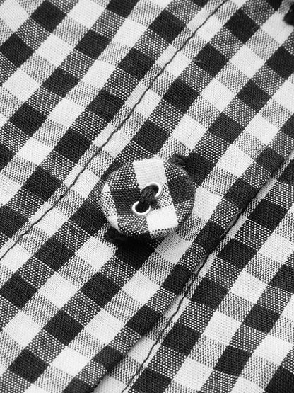 Classic Checkered Front Tie Dress