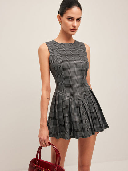 Classic Checked Strapless Summer Dress