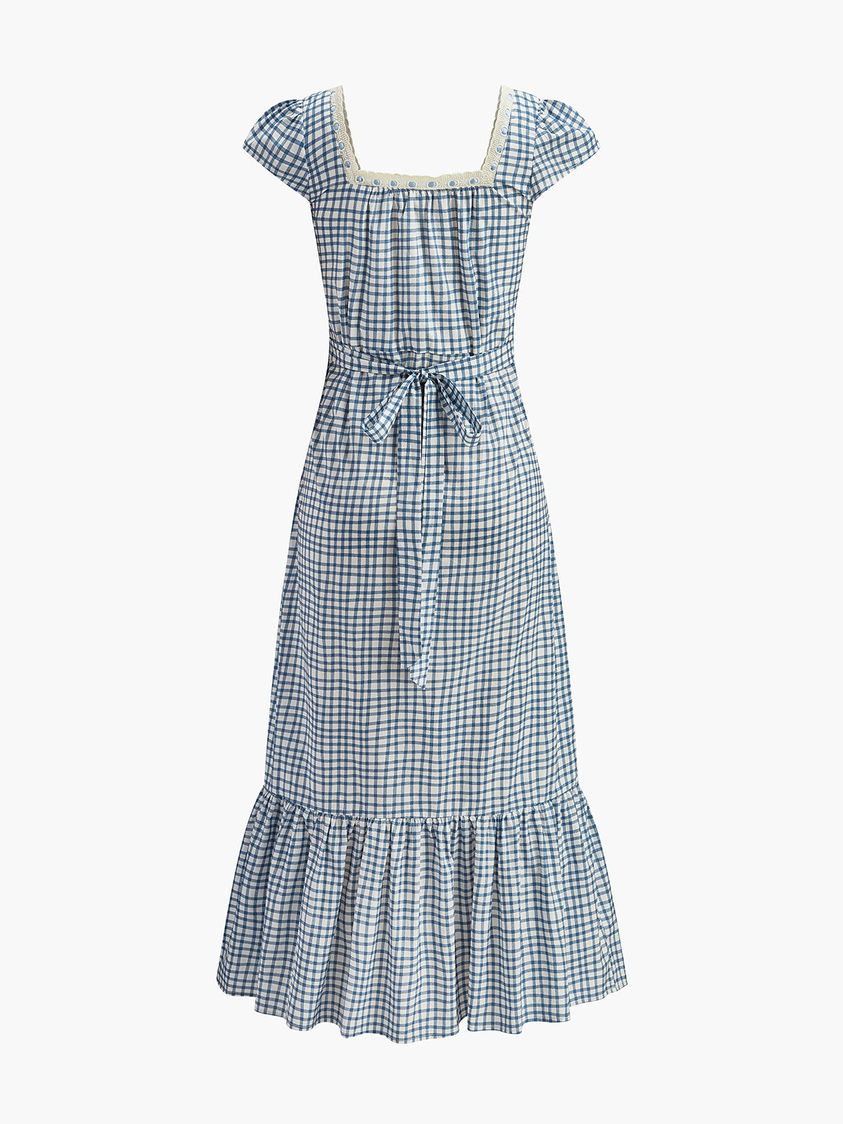 Checks Floral Mesh Dress