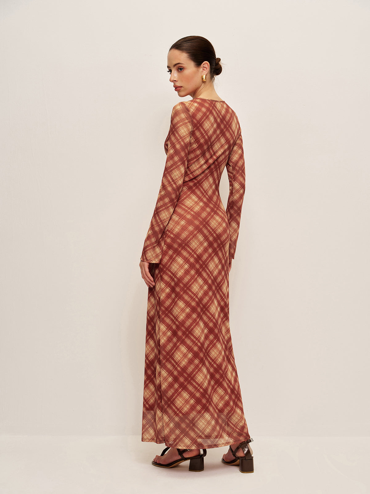 Classic Check Button Front Dress