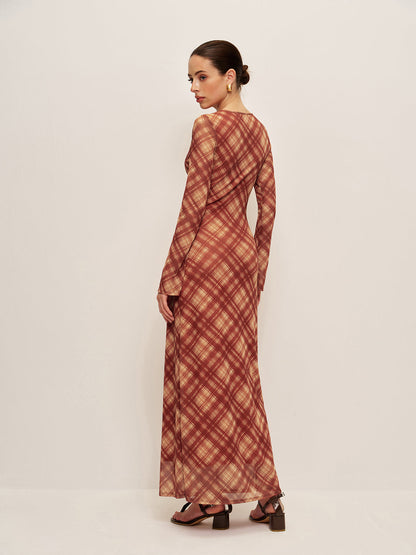 Classic Check Button Front Dress