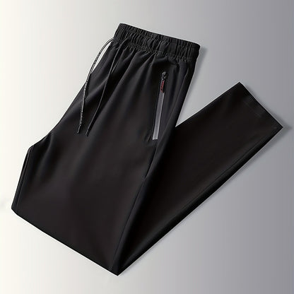 Plain Jogging Trousers with Zip Details - Milan-Black-XS-Nora Luxe