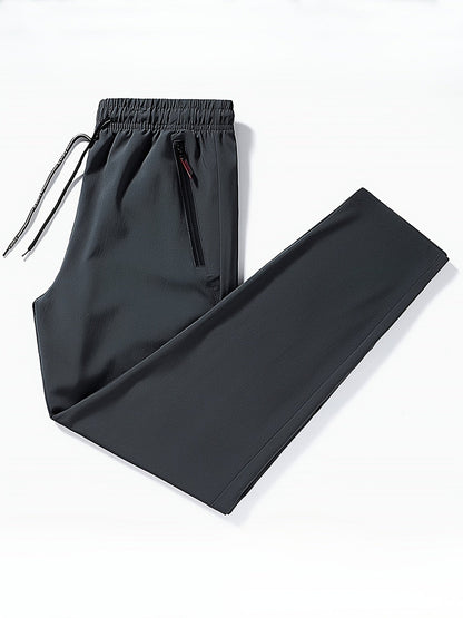 Plain Jogging Trousers with Zip Details - Milan-Black-XS-Nora Luxe