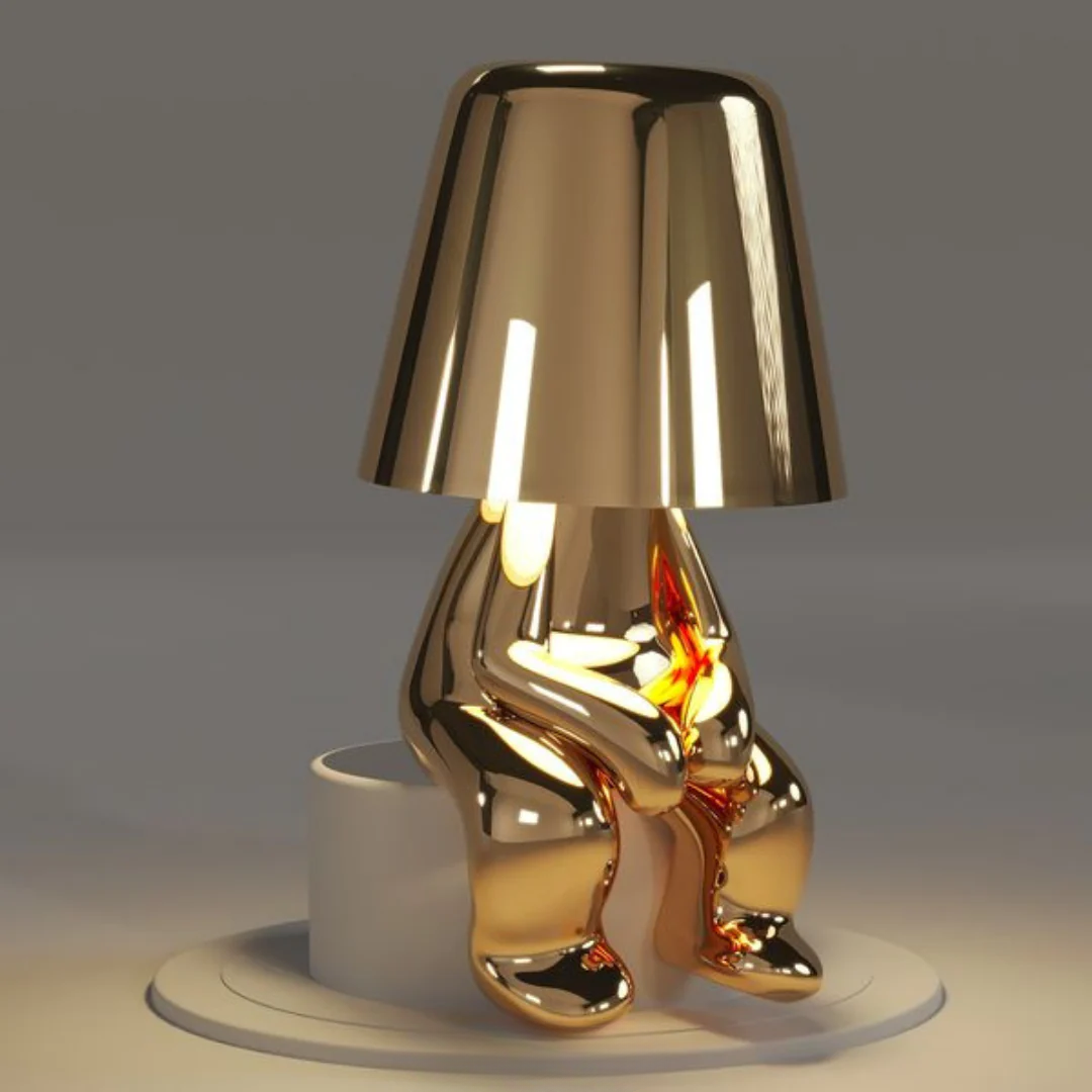 Playful Dimmable Table Lamp - LumoPals-Gold-Waiting-Nora Luxe