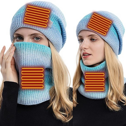 Warm Fleece USB Heated Hat and Scarf Set - Pexav