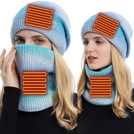 Warm Fleece USB Heated Hat and Scarf Set - Pexav