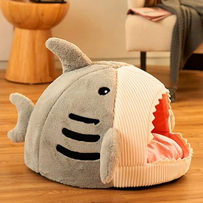 Portable Cat Cave with Warm Cushion - CozyCave-Gray-S 15.75 x 15.75 x 12.6 inches-Nora Luxe
