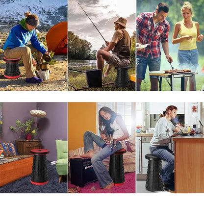 Portable Folding Stool - CompactGo-Red-Nora Luxe