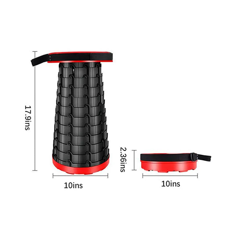 Portable Folding Stool - CompactGo-Red-Nora Luxe