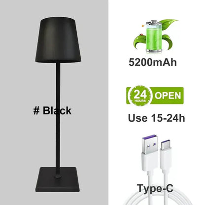 Portable Modern Aluminium Dimmable Table Lamp - LumiNova-Black-Nora Luxe